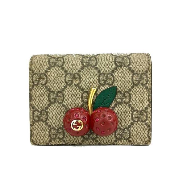 Gucci Handbags - GUCCI Cherry GG Logo PVC Bifold Wallet